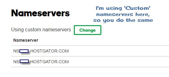 Changing Nameservers With Cuson in GoDaddy