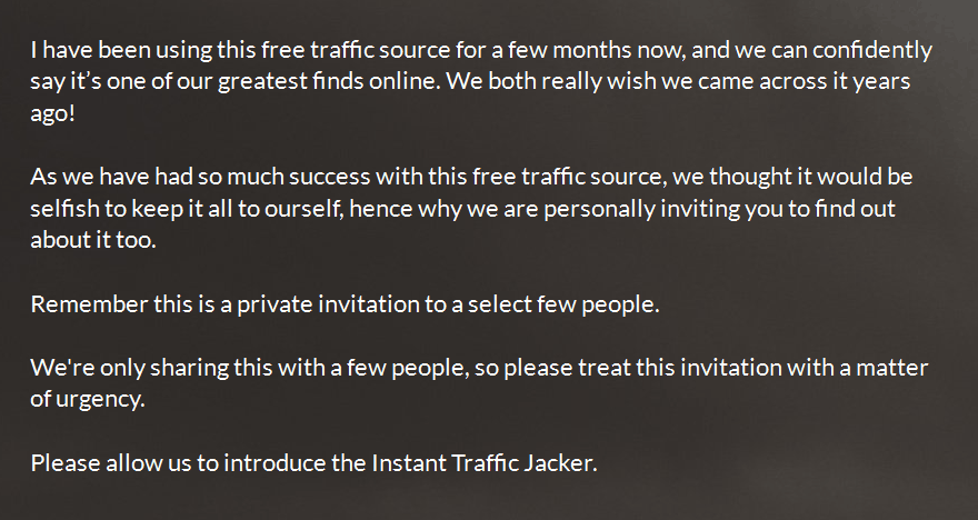 instant traffic jacker claims